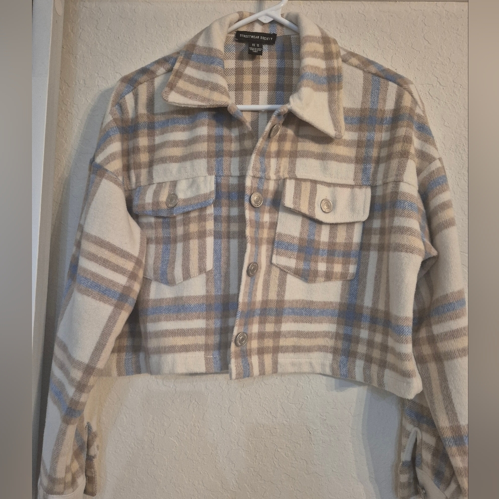 Trendy Plaid Cropped Jacket